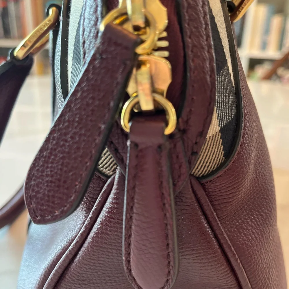 Burberry Dark Red Leather 2-way Bag - Picture 8 of 16